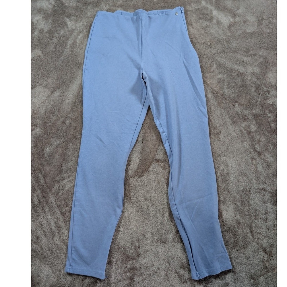 Fabletics Womens High Waisted Ankle Zip Leggings Blue Size L Side Zip Pocket